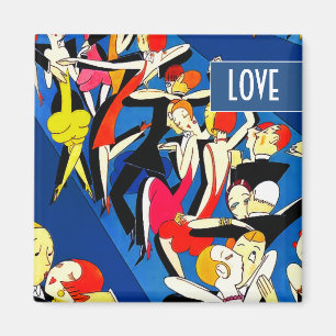 Dansen Koppels Art Deco Valentijnsdag Gift Magneet