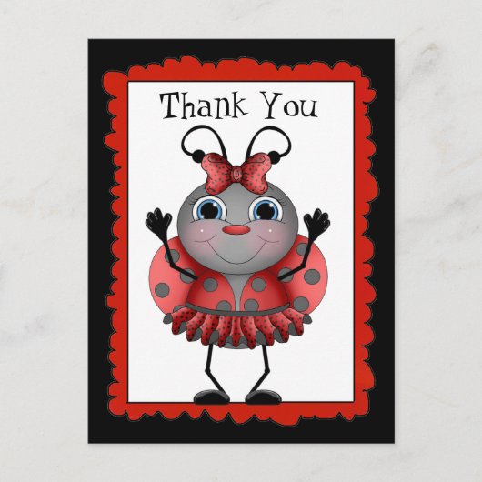 Dansen Ladybug bedankt briefkaart (Voorkant)