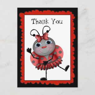 Dansen Ladybug bedankt briefkaart