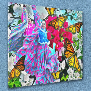 Dansen met bloemen & buistraten PV01 Art Canvas Afdruk
