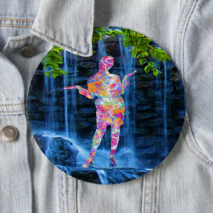 Dansen met de knop Natuur Ronde Button 6,0 Cm