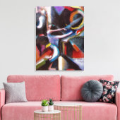 Dansen met de wind op omwikkeld canvas (Insitu (Woonkamer))