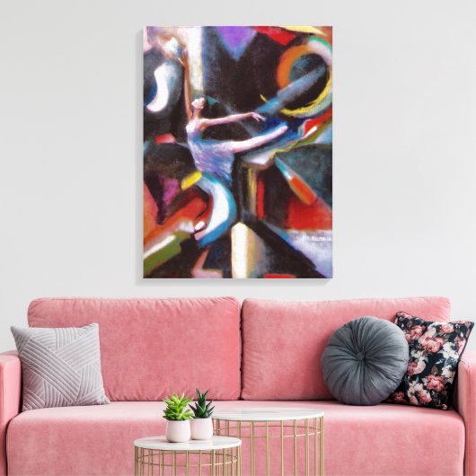 Dansen met de wind op omwikkeld canvas afdruk (Insitu (Woonkamer))