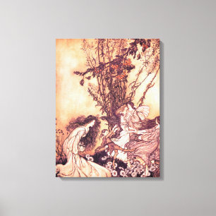 Dansen met Fairies Arthur Rackham Illustratie Canvas Afdruk