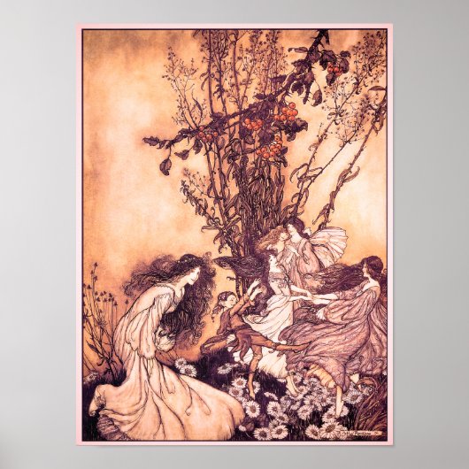 Dansen met Fairies Arthur Rackham Illustratie Poster (Voorkant)