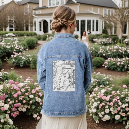 Dansen met katten 🐈 denim jacket (Huwelijk Achterkant)