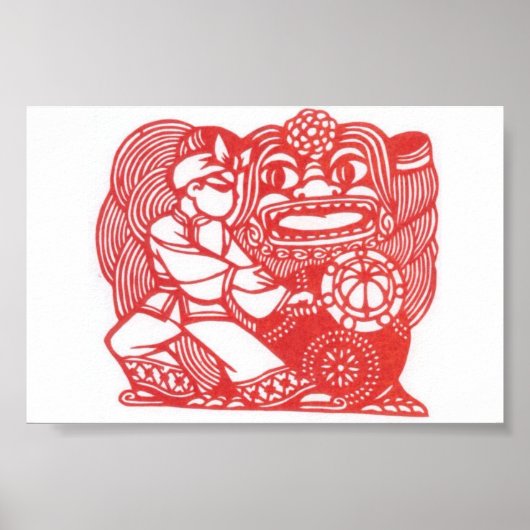 Dansen met leeuw poster (Voorkant)