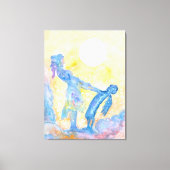 Dansen met mijn engel Stretched Canvas Print (Voorkant)