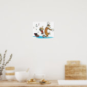 Dansen met Vinyl Phonograph Cute Hobbes Artwork Poster (Keuken)