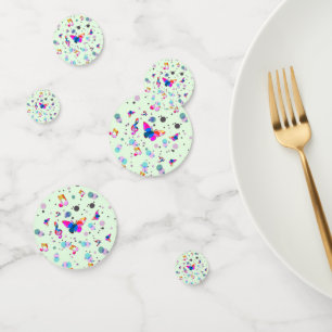 Dansen muziek van kleuren op groen confetti