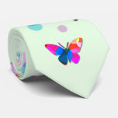 Dansen muziek van kleuren op groen stropdas (Opgerold)