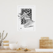 Dansen Nymph - kunst in zwart-wit Poster (Keuken)