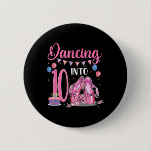 Dansen op 10e verjaardag Ballerina Ballet 10 jaar Ronde Button 5,7 Cm