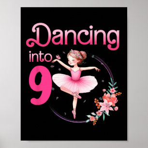 Dansen op 9 Ballerina 9e verjaardagsfeest Ballet Poster