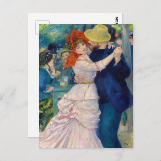 Dansen op Bougival door Pierre-Auguste Renoir Briefkaart (Voorkant / Achterkant)