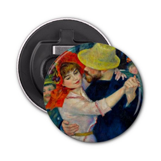 Dansen op Bougival Pierre Renoir Button Flesopener (Voorkant)