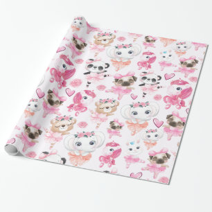 Dansen op dieren cadeaupapier