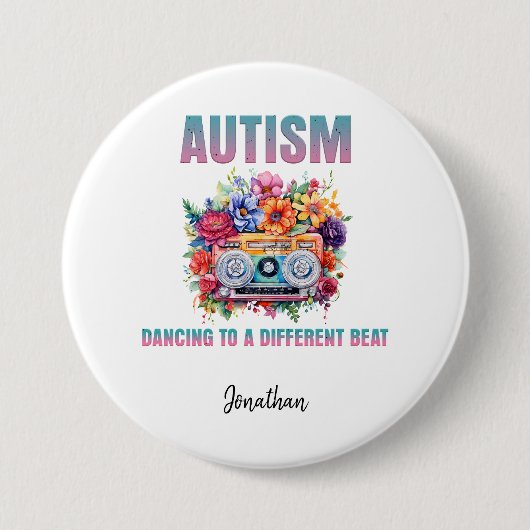 Dansen op een andere Beat. Autisme Bewustzijn Ronde Button 7,6 Cm (Voorkant)