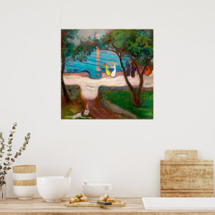 Dansen op een Shore Edvard Munch Poster