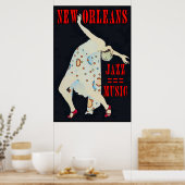 Dansen op Jazz Music Orleans Poster (Keuken)