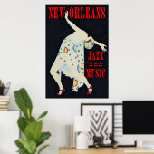 Dansen op Jazz Music Orleans Poster (Thuiskantoor)