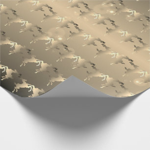 Dansen rendier Bord brons Cadeaupapier