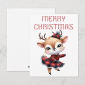 Dansen rendier kalf - kerst Kaart (Voorkant / Achterkant)