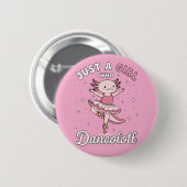 Dansen Roze Axolotl in Ballet Tutu Ronde Button 5,7 Cm (Voorkant /achterkant)