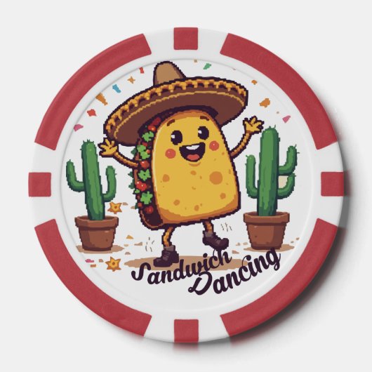 Dansen Sandwich Fiesta Poker Chips (Voorkant)