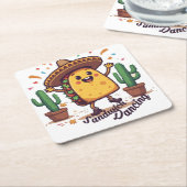 Dansen Sandwich Fiesta Vierkante Kartonnen Onderzetter (Schuin)