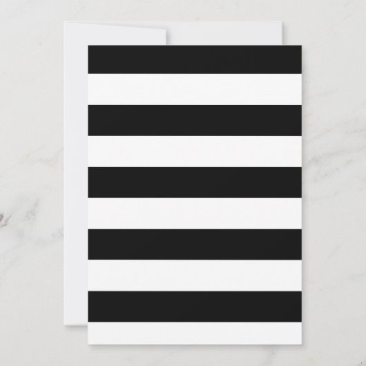 Dansen Script White op Black Wedding Kaart (Achterkant)