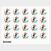 dansen vierkante sticker (Vel)