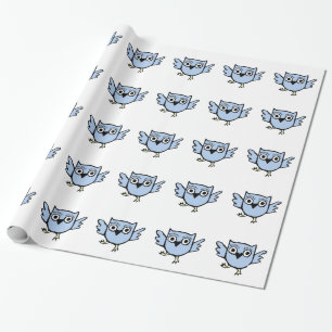 Dansend Baby Owl Blue Boy Cadeaupapier