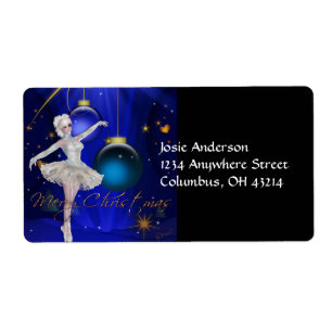Dansend Ballerina 2 kerstAdresetiketten Etiket
