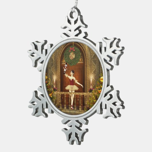 Dansend Ballerina Nutkraker Snowflake Ornament (Rechts)