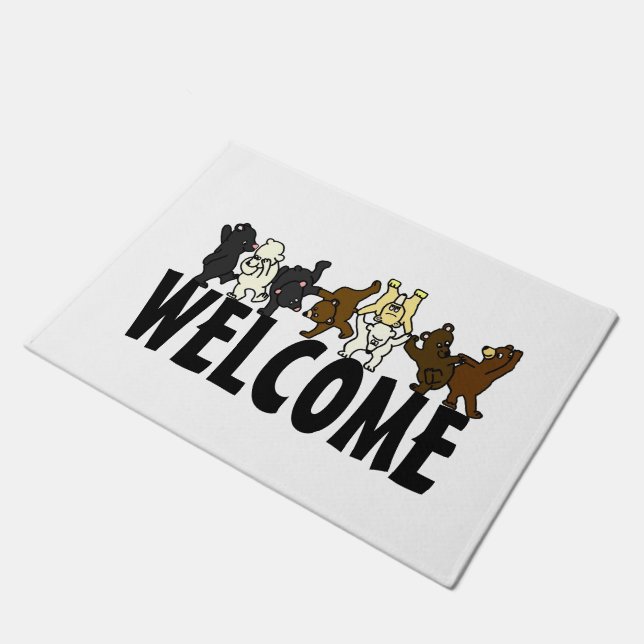 Dansend Beer Welkom Deurmat (Schuin)