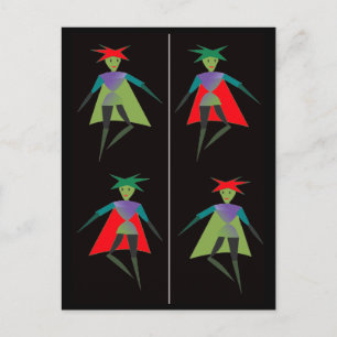 Dansend bladwijzer briefkaart