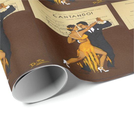 Dansend Couple Tango Dancing Cadeaupapier (Rol Hoek)
