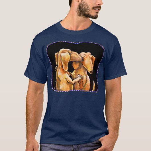 Dansend Dachshunds T-shirt (Voorkant)