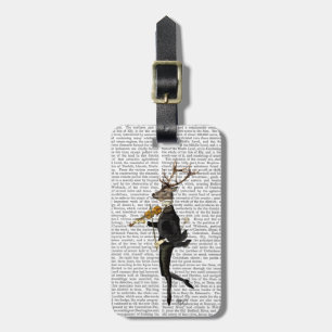 Dansend Deer met Violin Bagagelabel