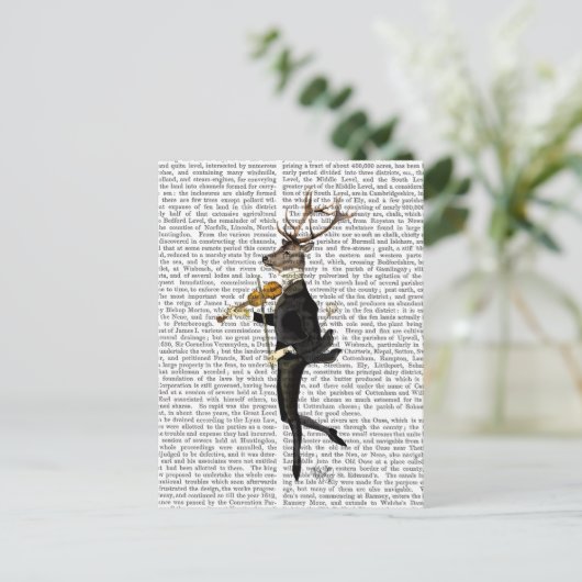 Dansend Deer met Violin Briefkaart (Staand voorkant)