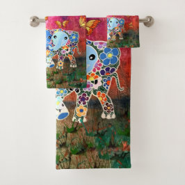 Dansend Elephants Bad Handdoek