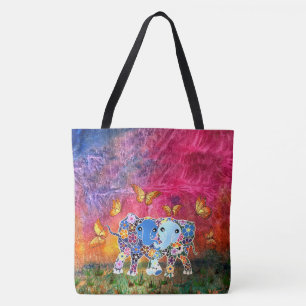 Dansend Elephants Tote Bag
