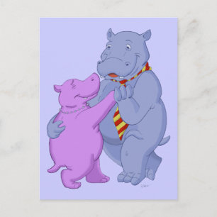 Dansend Hippo Tango Briefkaart