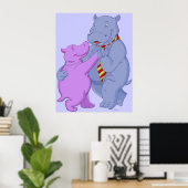 Dansend Hippo Tango Poster afdrukken (Thuiskantoor)