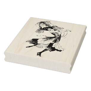 Dansend Iris Lady  Rubber Art Stamp Rubberstempel