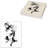 Dansend Iris Lady  Rubber Art Stamp Rubberstempel (Gestempeld)