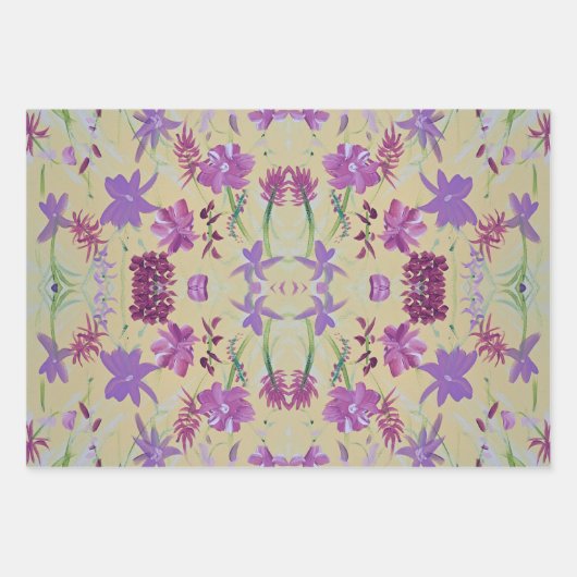 Dansend Lavendel Bloemen Wrapping Papier Inpakpapier Vel (Voorkant 3)