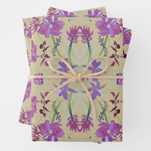 Dansend Lavendel Bloemen Wrapping Papier Inpakpapier Vel