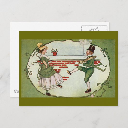 Dansend Leprechauns  St. Patrick's Day Briefkaart (Voorkant / Achterkant)